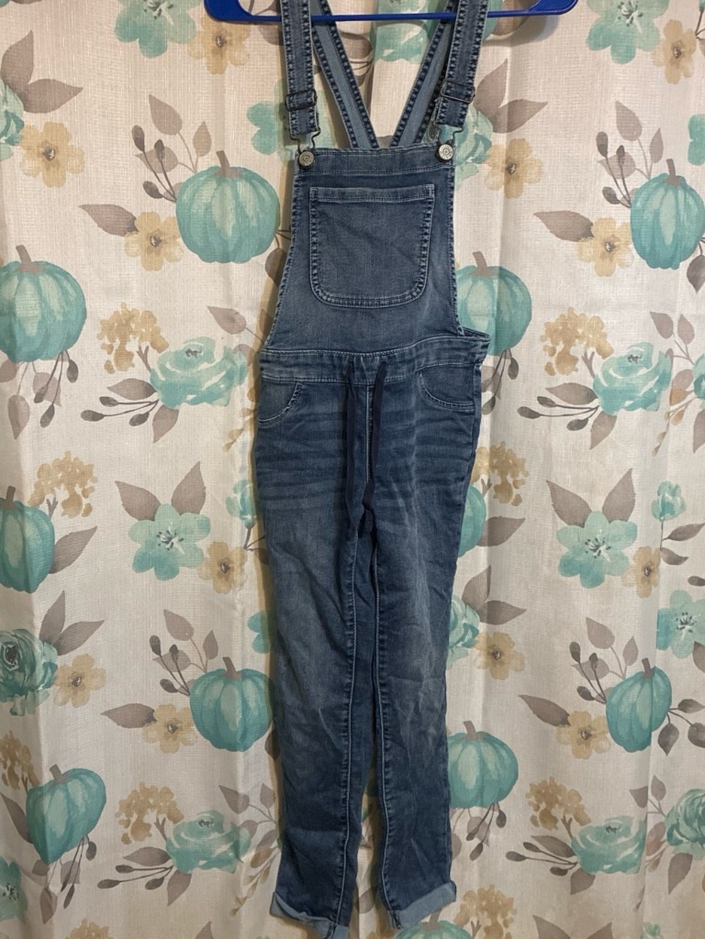 Justice Dark Blue Denim Overalls